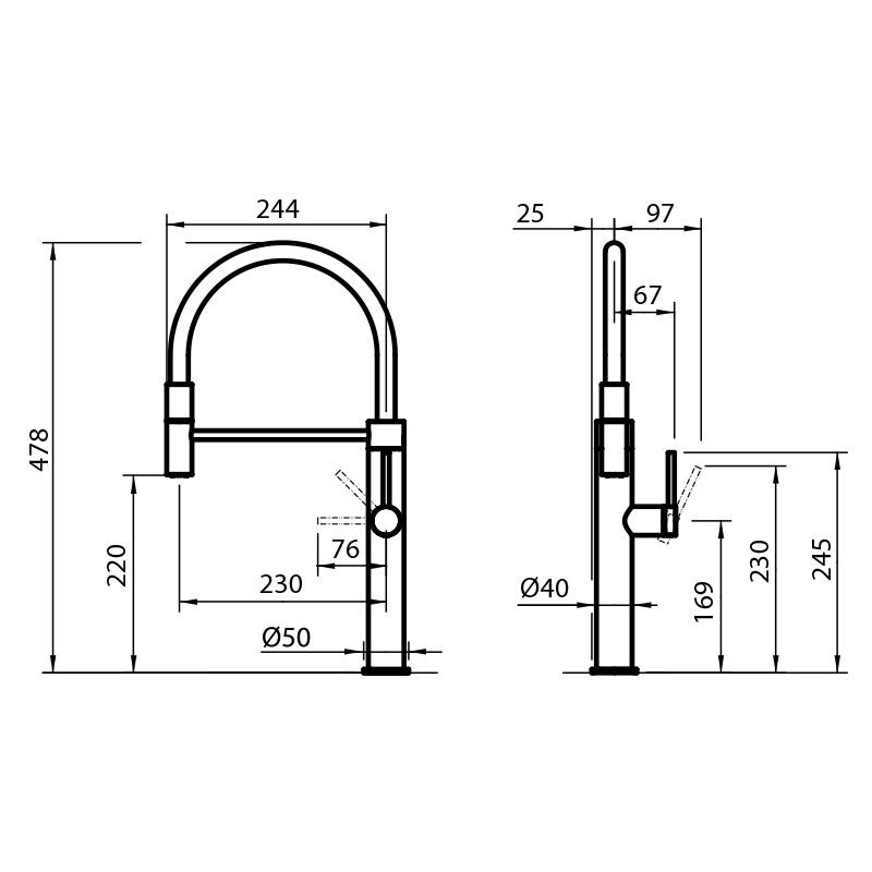Mixer Tap Skin Gun Metal