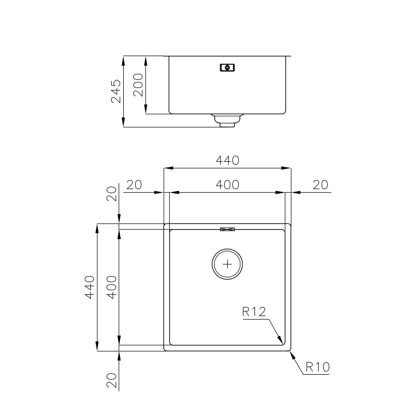 Sink Skin 400 Gun Metal Undermount