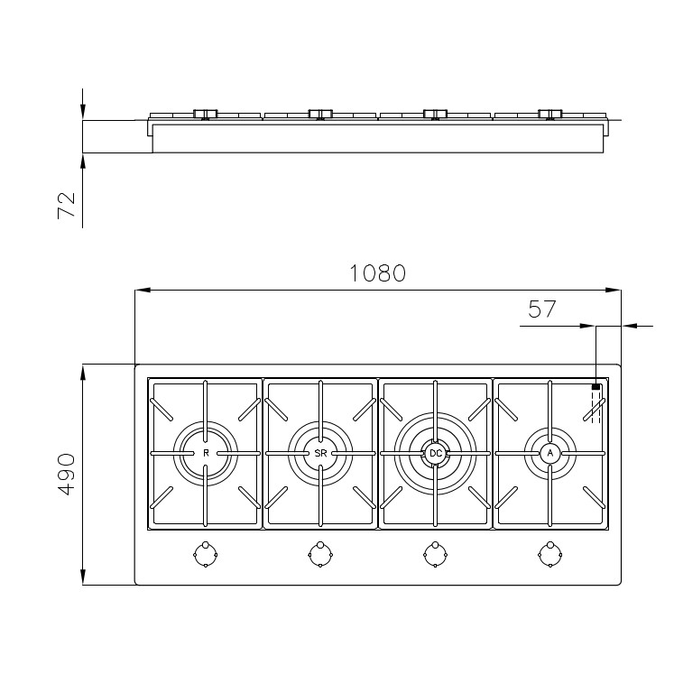 Cooker hob Foster Milano PVD Gun metal