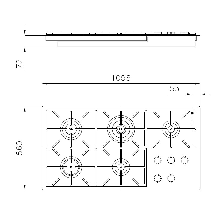 Cooker hob Foster Milano PVD Gun metal