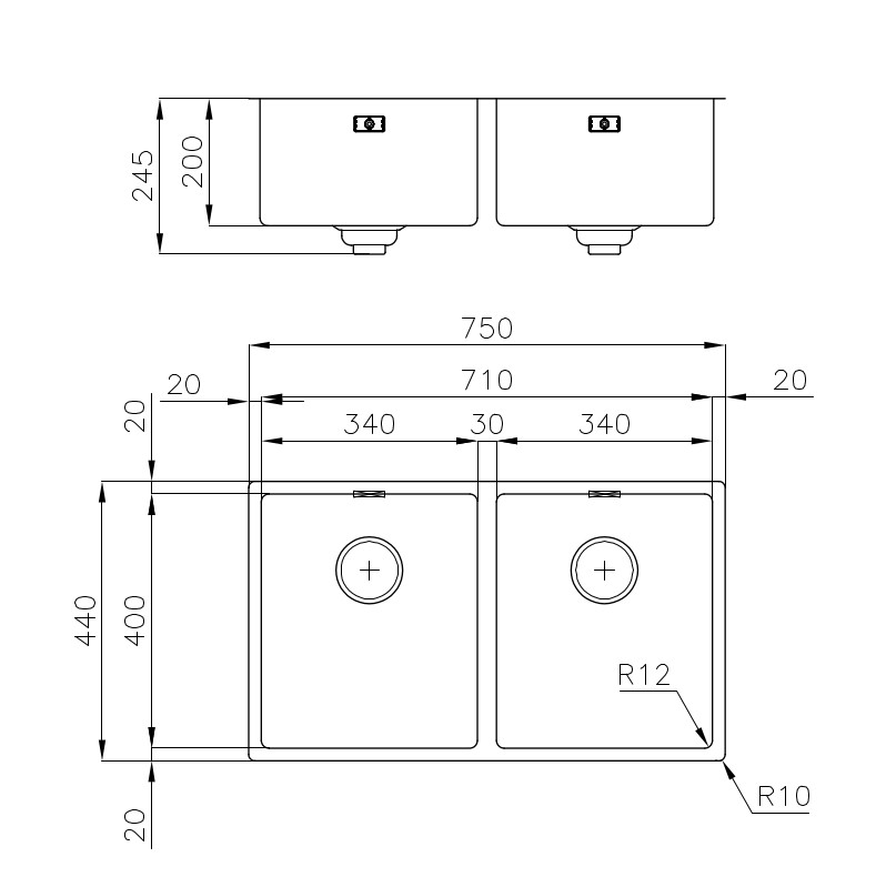 Sink Skin Double Undermount