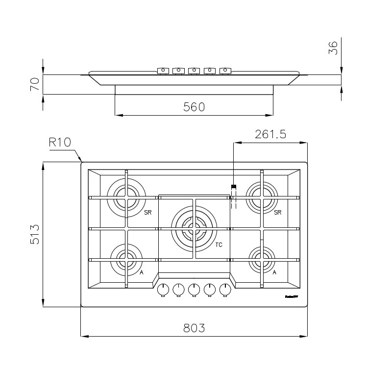 Cooker hob KE Gun Metal