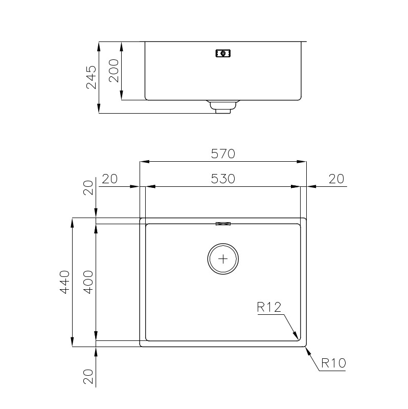Sink Skin 530 Gun Metal Undermount