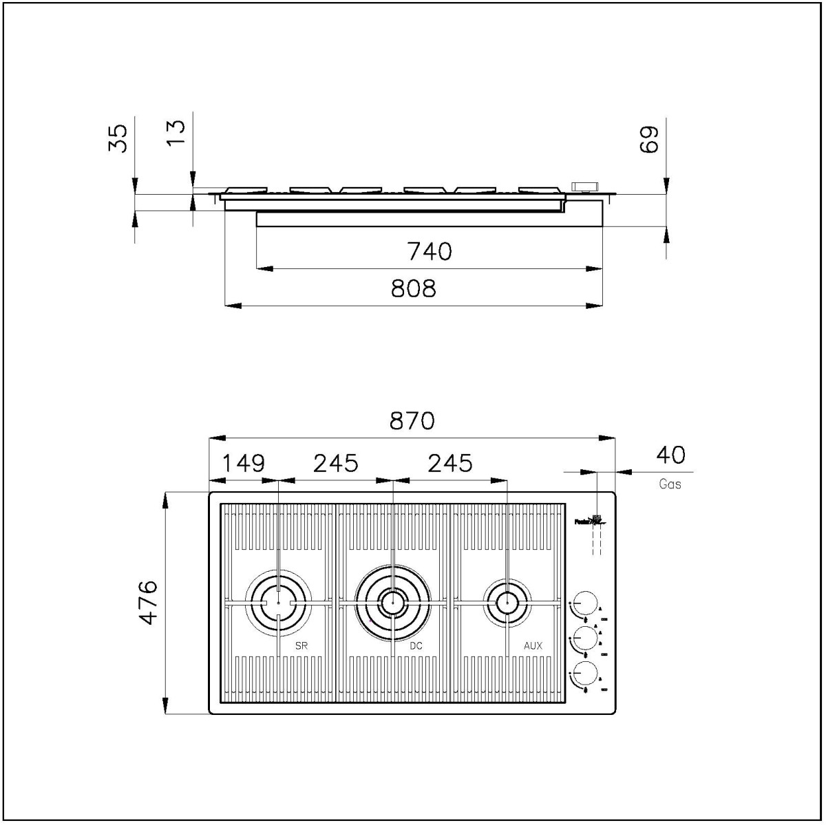 Cooker hob Milanello Gold