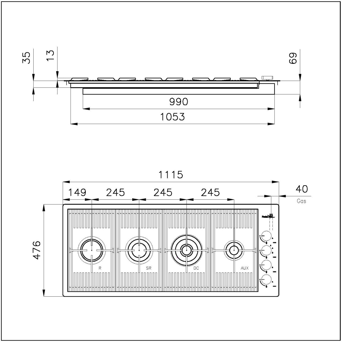 Cooker hob Milanello Copper