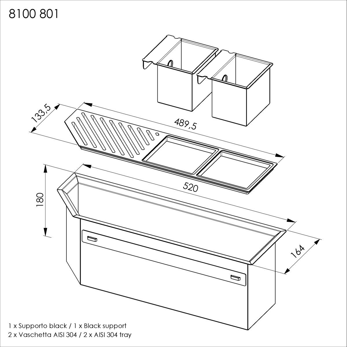 Diade equipped troughs
