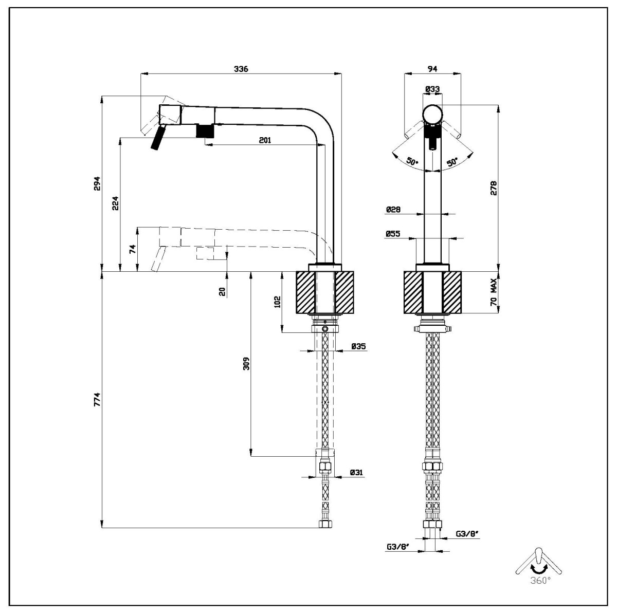Mixer Tap Margot Gold
