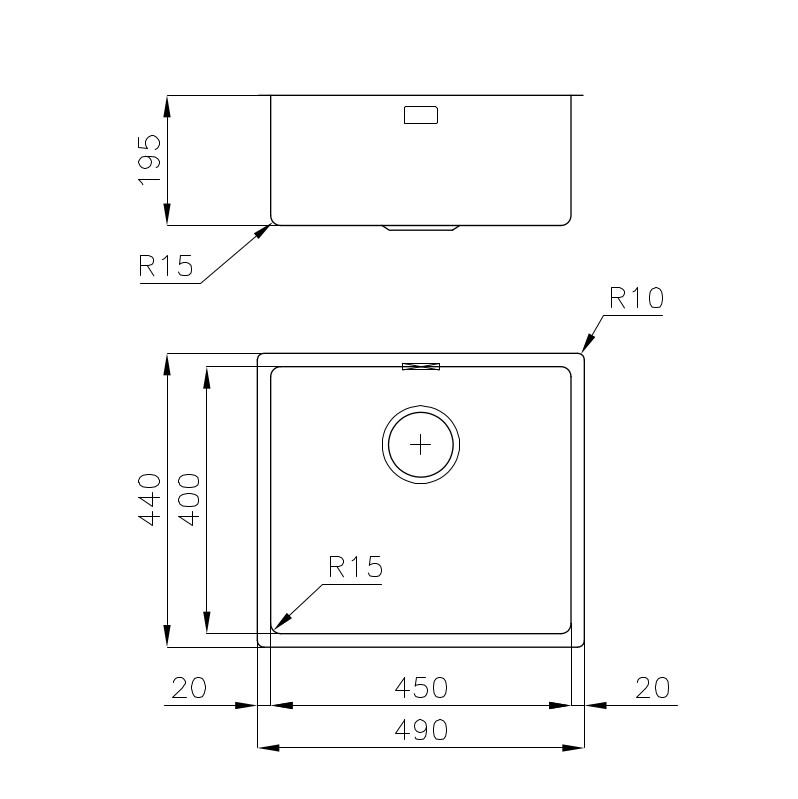 Sink KE Filotop Gun Metal