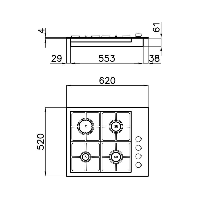 Cooker hob S4000