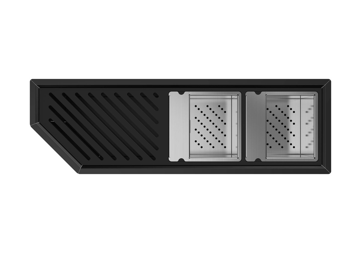 Diade equipped troughs Gun Metal Fumè