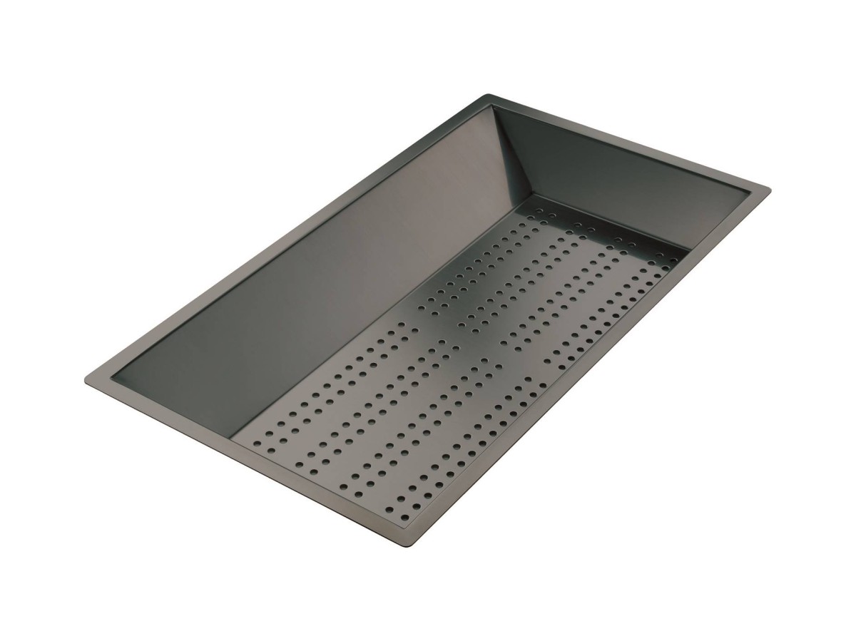 Stainless steel perforated tray PVD Gun Metal
